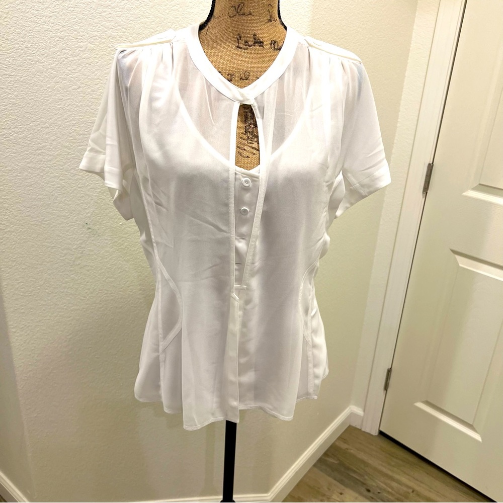 NWT Byron Lars White Blouse 8